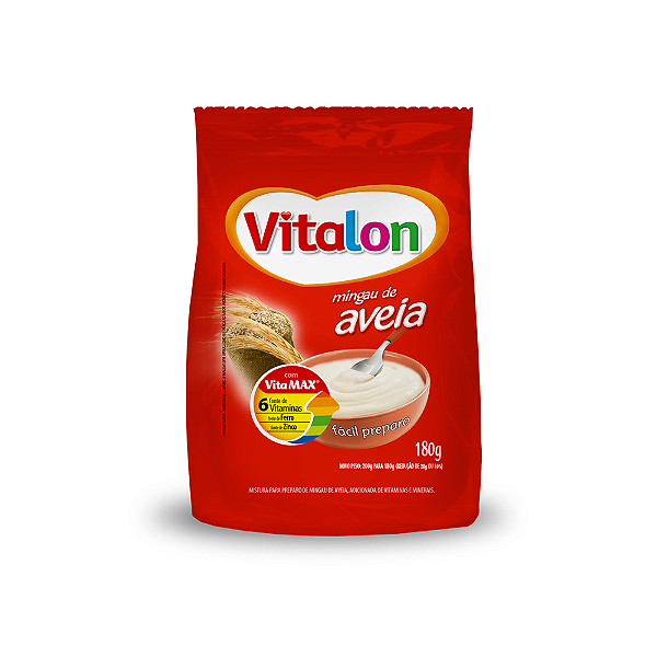 Mingau de Aveia Vitalon 180g com Vitaminas Ferro e Zinco Fácil Preparo