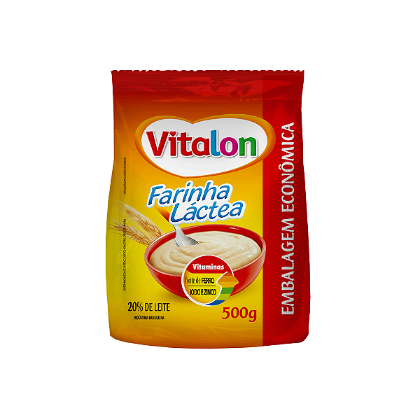 Farinha Láctea Vitalon 500g Embalagem Econômica com Vitaminas Ferro Iodo e Zinco