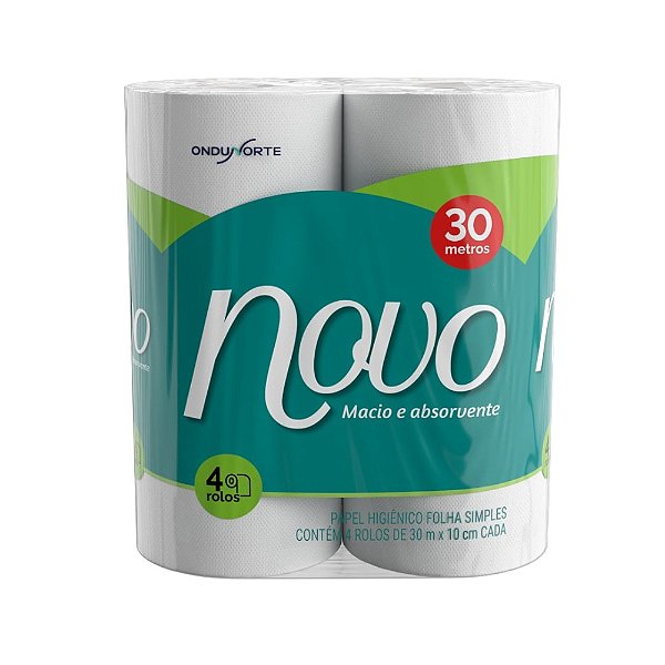 Papel Higiênico Folha Simples Novo Neutro 30m – Pacote com 4 Rolos