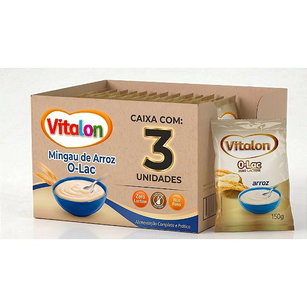 Kit 3 Mingau Vitalon Zero Lactose Arroz