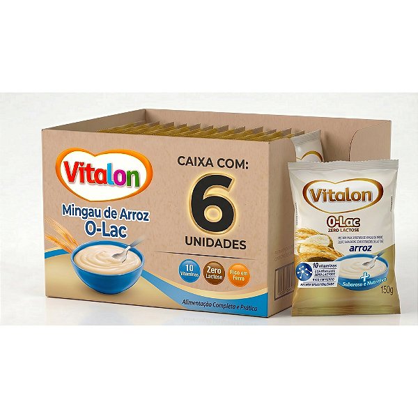Kit 6 Mingau Vitalon Zero Lactose Arroz