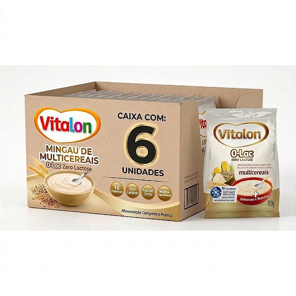 Kit 6 Mingau Vitalon Zero Lactose Multicereais