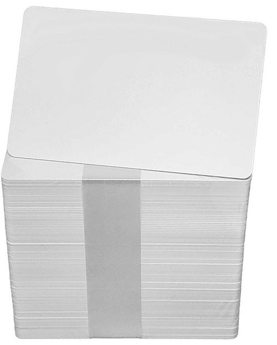 Cartão PVC Branco 0,76mm 8,6cm x 5,5cm C/ 100 Unidades