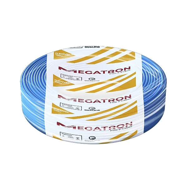 Cabo Flexível Megatron 1,5MMx100M Rolo 750V Azul