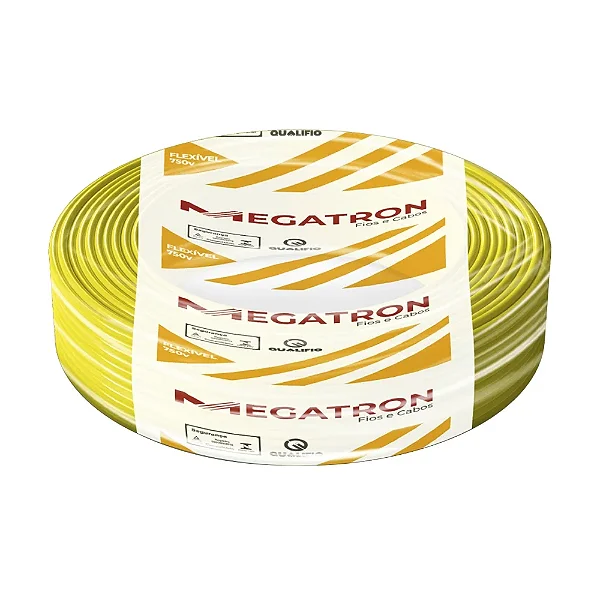 Cabo Flexível Megatron 1,5MMx100M Rolo 750V Amarelo