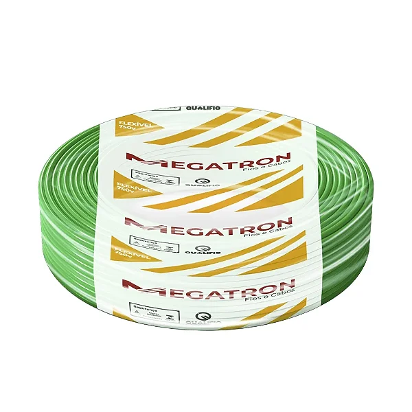 Cabo Flexível Megatron 16MMx100M Rolo 750V Verde