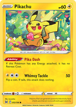 Pikachu 052/196 - Lost Origin - NM