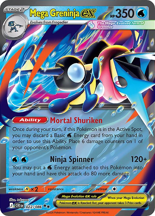 Mega Greninja ex 022/086 - Chaos Rising - NM
