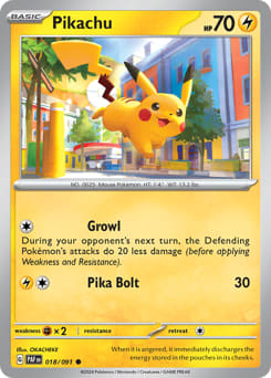 Pikachu 018/091 - Paldean Fates - NM