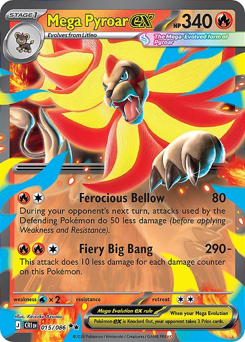 Mega Pyroar ex 015/086 - Chaos Rising - NM