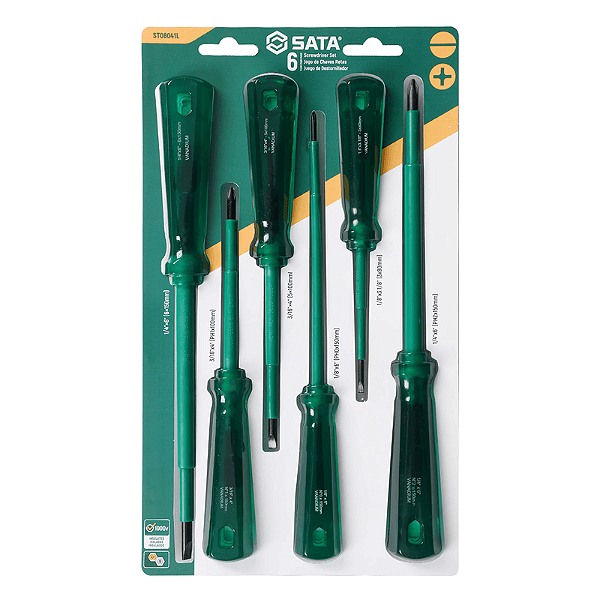 JOGO CHAVE FENDA/PHILIPS ISOLADA COM  6 PCS  SATA  ST08041L