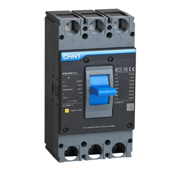 DISJUNTOR EM CAIXA MOLDADA NXM-400S/3300 320A ICU 220V 75KA  ICU 380V 50KA - CHINT