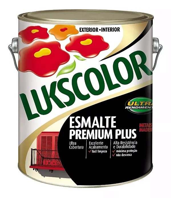 ESMALTE SINTETICO BRILHANTE BRANCO 3,6L PARA MADEIRAS E METAIS - LUKSCOLOR