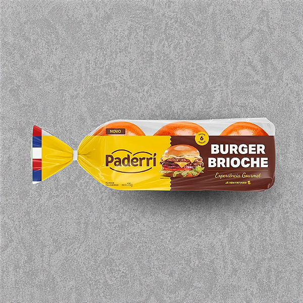Pão Brioche Paderri para Hamburguer 6 unidades