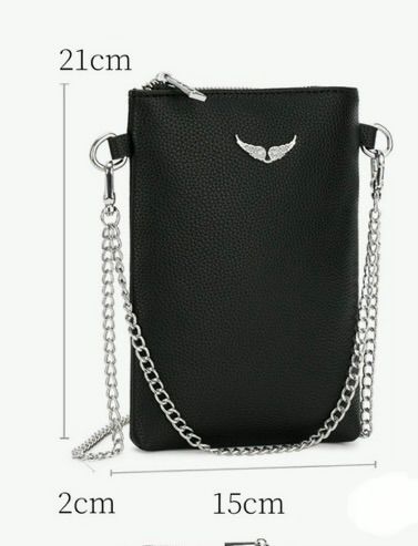 Bolsa Porta Celular Feminina com Alça Transversal de Corrente