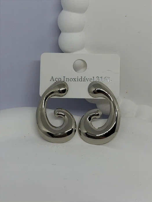 Brinco de Aço Inoxidável Prateado