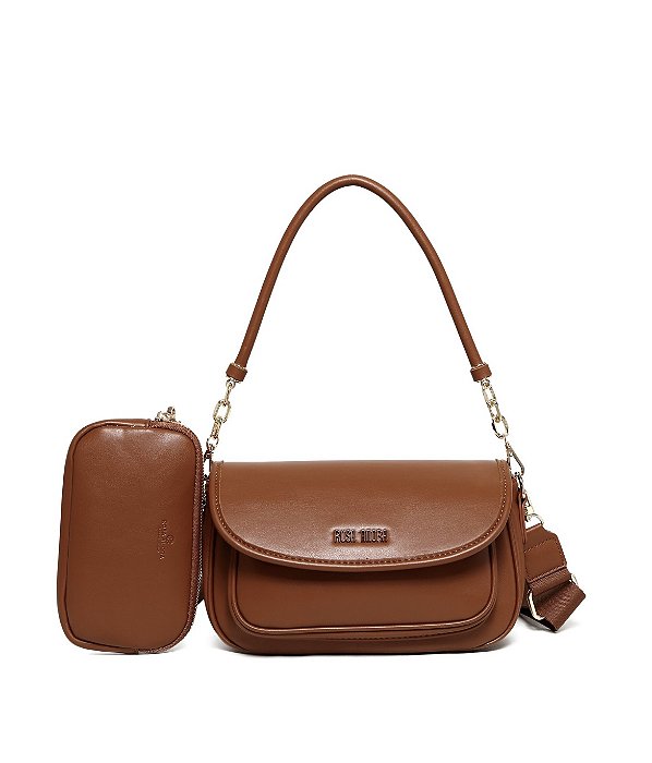 Bolsa Marrom Estilosa com Alça e Necessaire