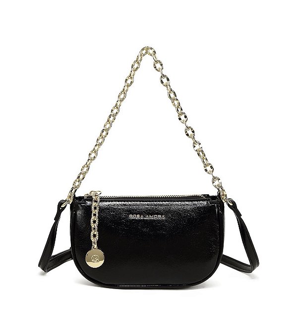 Bolsa Rosa Amora Pequena Feminina Preta