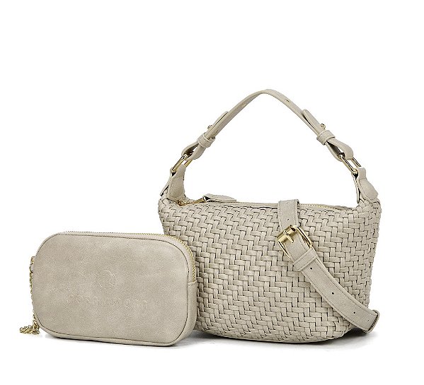 Bolsa Rosa Amora Branca Média