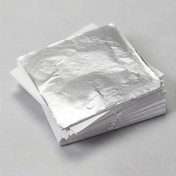 100 Folhas De Prata 16x16 Italiana separadas com seda