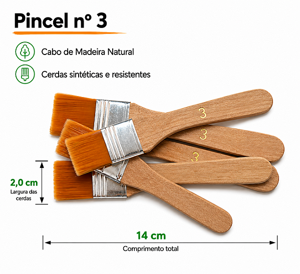 Pincel Trincha nº 3 - Cerdas Sintéticas