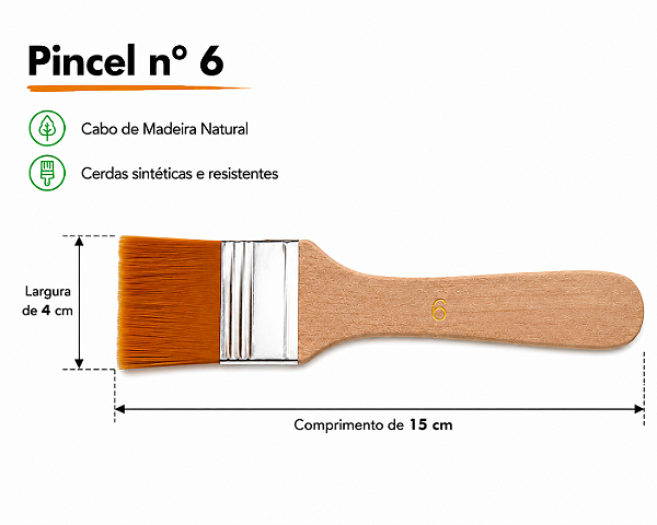 Pincel Trincha nº 6 - Cerdas Sintéticas