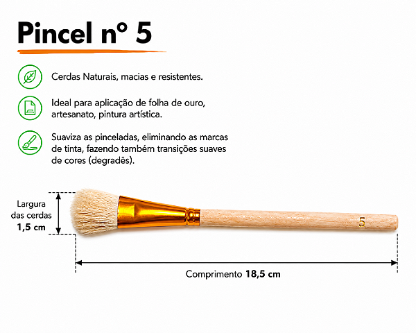Pincel Vassourinha nº 5 - Cerdas naturais