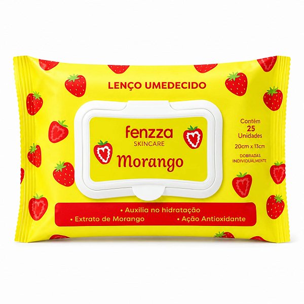 Lenço Demaquilante Morango - Fenzza