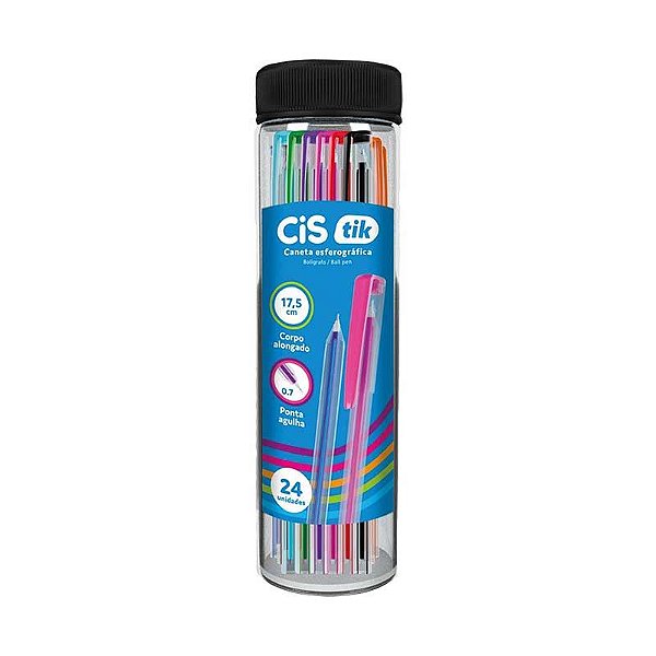 Caneta Esferográfica Cis 0.7 Tik Cores Sortido