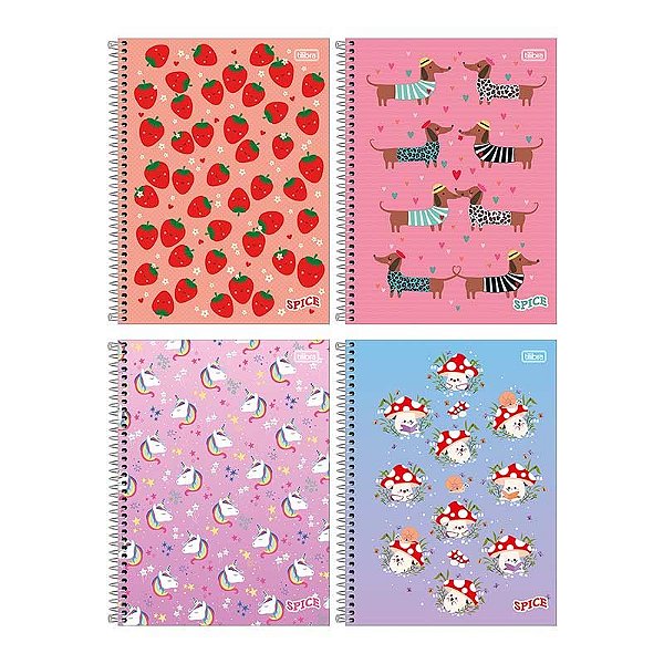 Caderno Capa Dura 16X1 256 Folhas Spice Tilibra Feminino