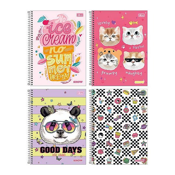 Caderno Capa Dura 16X1 256 Folhas Show Feminino Tilibra