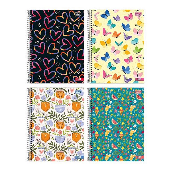 Caderno Capa Dura 10X1 160 Folhas Hit Feminino Tilibra
