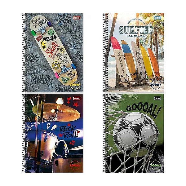 Caderno Capa Dura 01X1 96 Folhas Zoom+ Masculino Tilibra