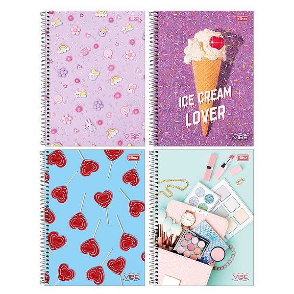 Caderno Capa Dura 01X1 80 Folhas Vibe Feminino Tilibra