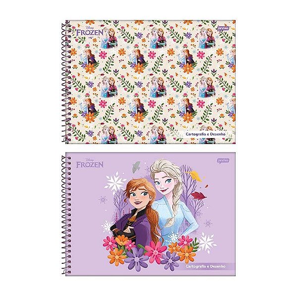 Caderno Brochura Capa Dura Cartografia 40 Folhas Frozen 26 Tilibra