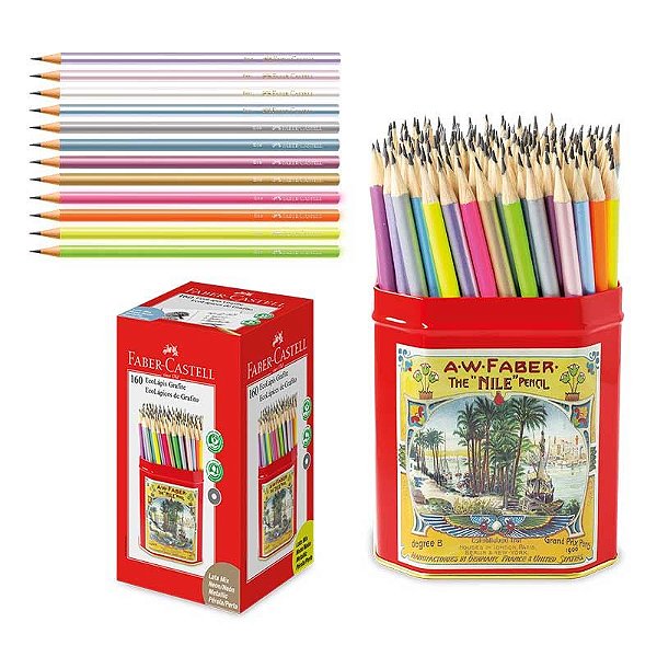 Lápis Preto Faber EcoLápis 1205LT Mix Sortido Lata