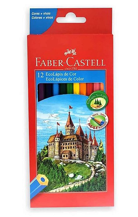 Lápis 12 Cores Faber Sextavado EcoLápis