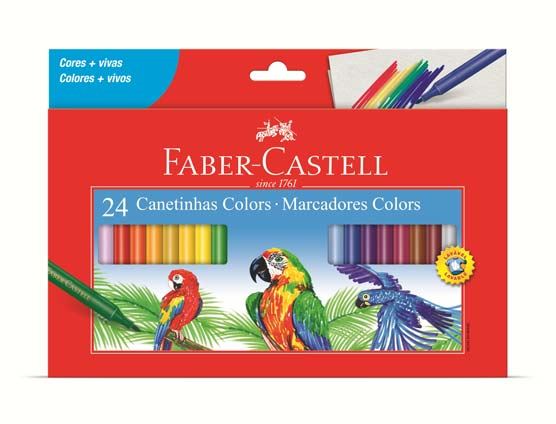 Caneta Hidrográfica 24 Cores Faber Prestocolor 15.0124