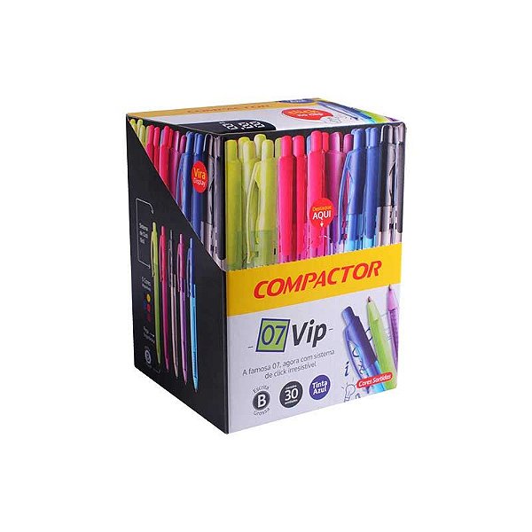 Caneta Esferográfica Compactor 1.0 Retrátil 07 VIP Sortida