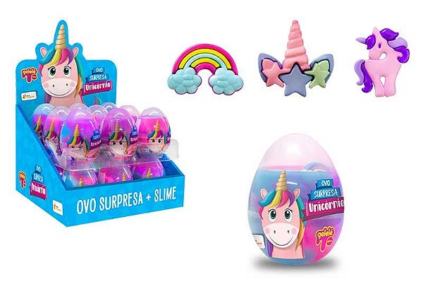Brinquedo Gelelé Slime Ovo Surpresa 98g Unicórnio