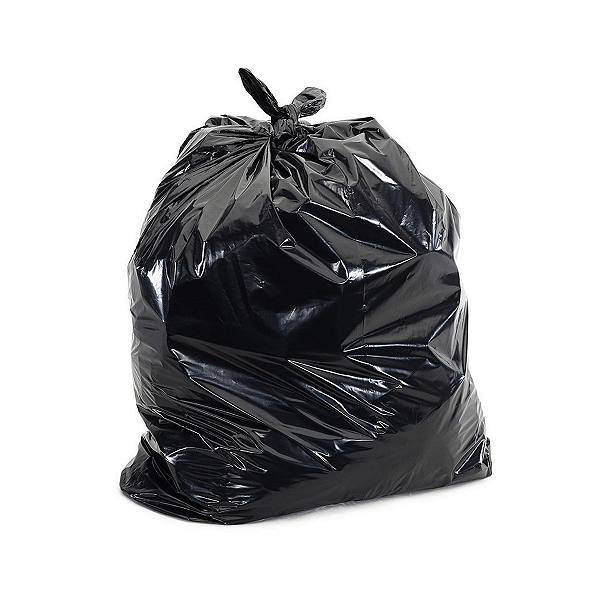 Saco para Lixo 60 Litros Preto – 75x80 cm – Pacote com 100 Unidades (2.5kg)