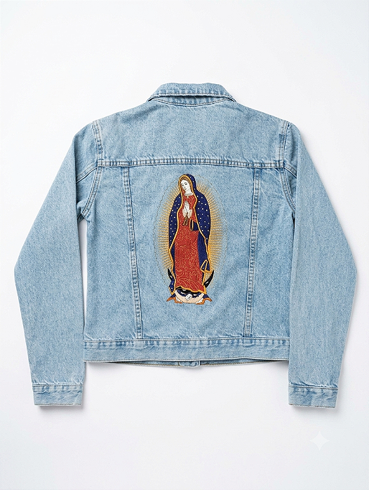 Jaqueta jeans Bordada.