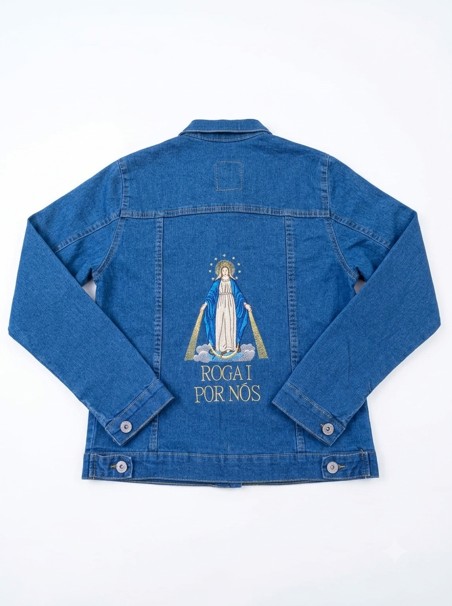 Jaqueta jeans Bordada.