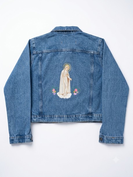 Jaqueta jeans Bordada.
