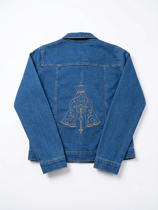 Jaqueta jeans Bordada.