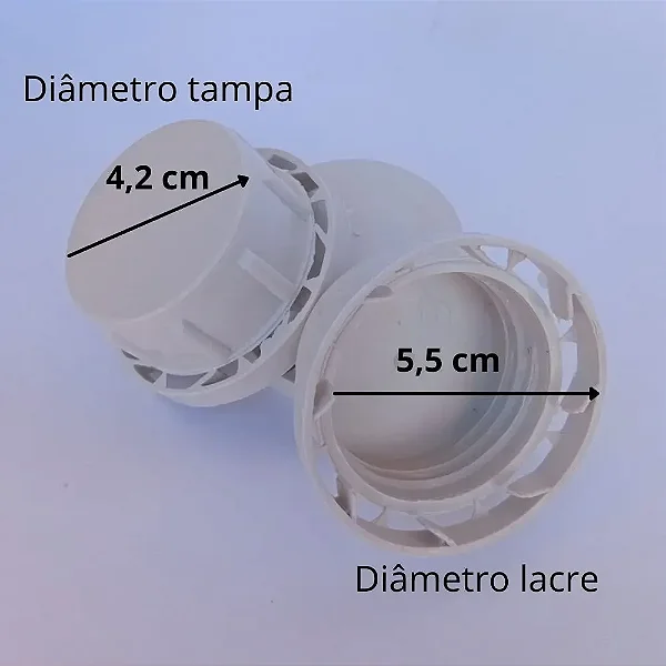 Kit 50 Tampa Com Lacre Para Galão De 5 Litros