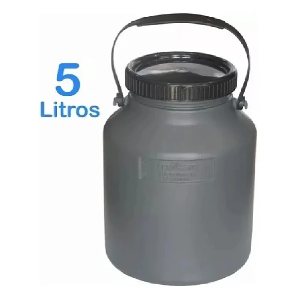 Bombona Plástica 5 Litros com Tampa Rosqueável e Alça Reforçada – Resistente e Versátil