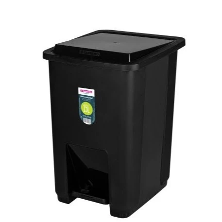 Lixeira Com Pedal 15 Litros Plástico Multiuso Sanremo Preto