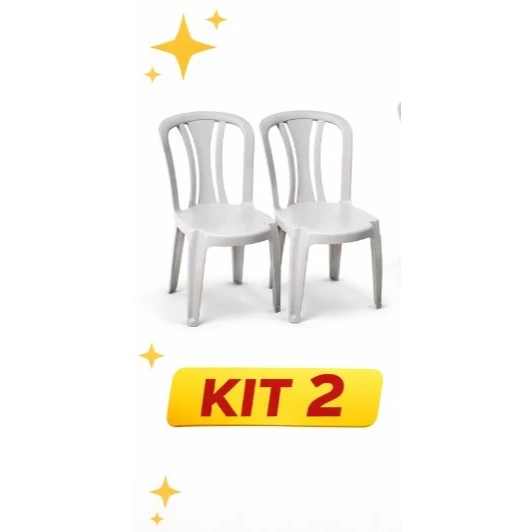 Kit 02 Cadeiras Plásticas Pretas Reforçadas | Empilháveis | Ideal para Casa, Festa e Comércio ATÉ 182KG