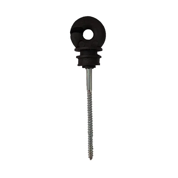 Isolador Parafuso Com Gancho Preto 50 Unidades 14cm